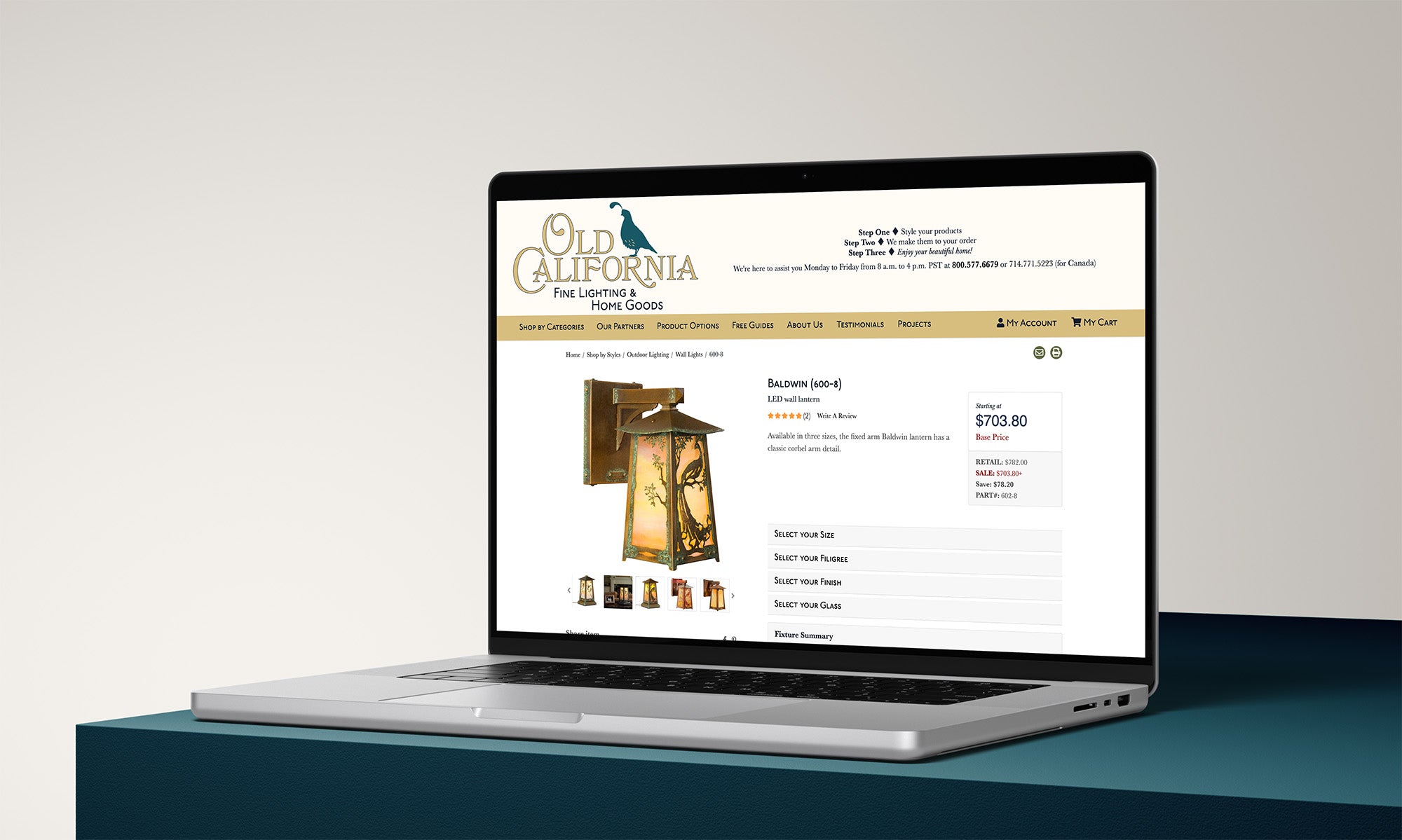 Old California website before