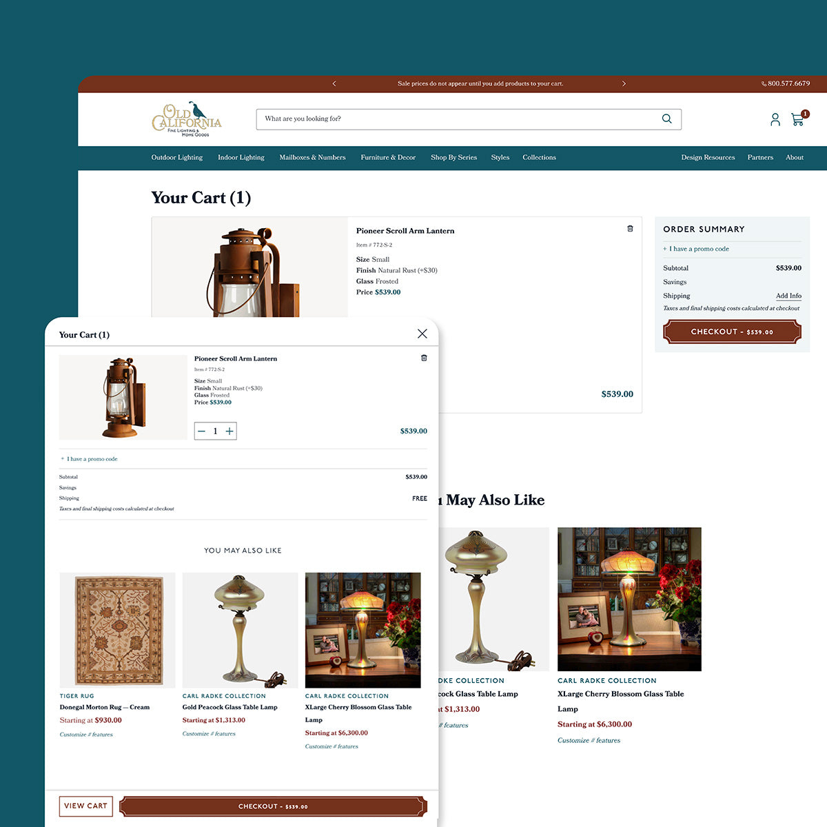 Old California shopping cart