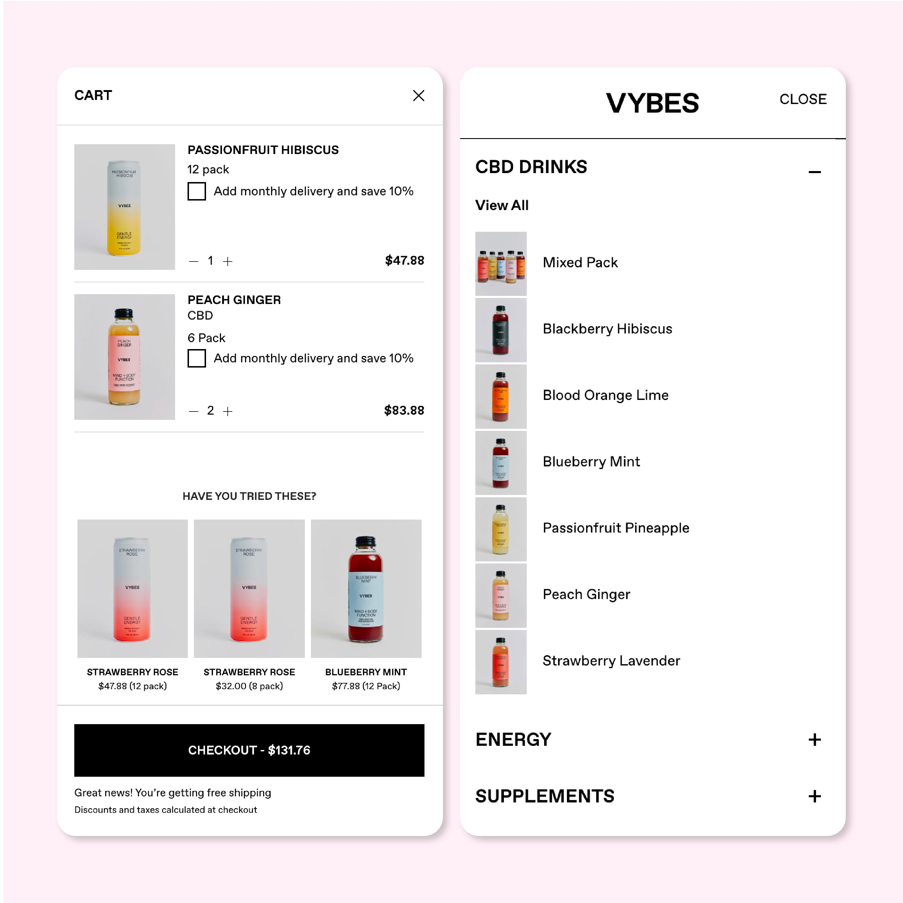 VYBES navigation design