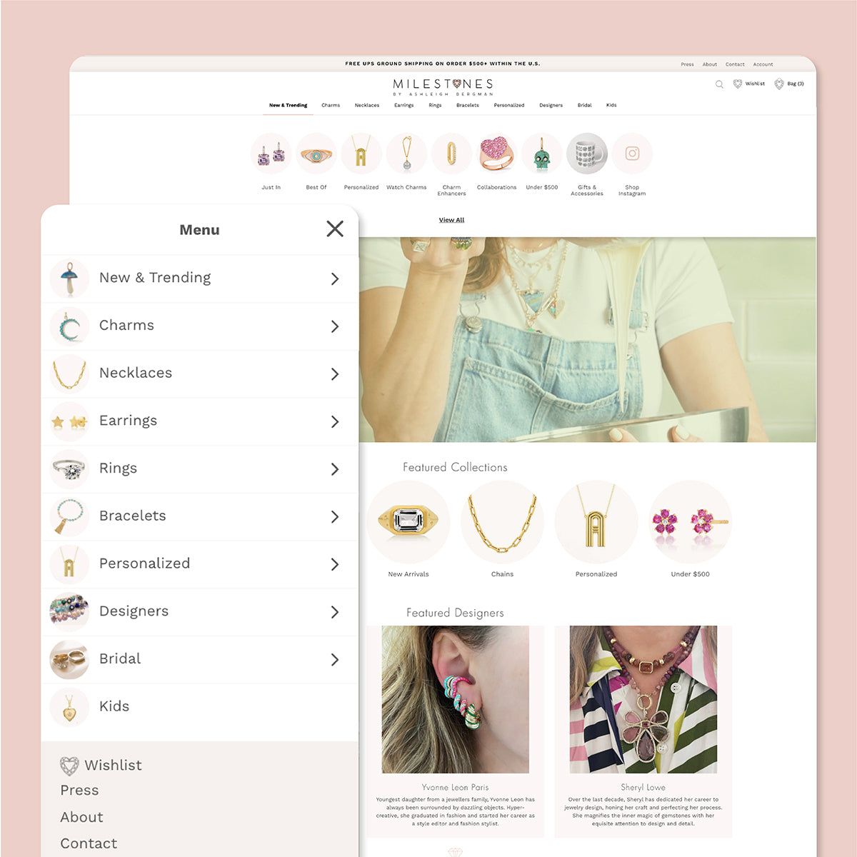 Milestones navigation showcase