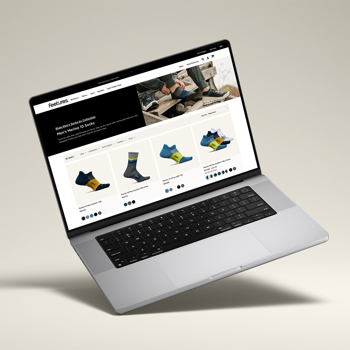 Feetures Product Listing Pages